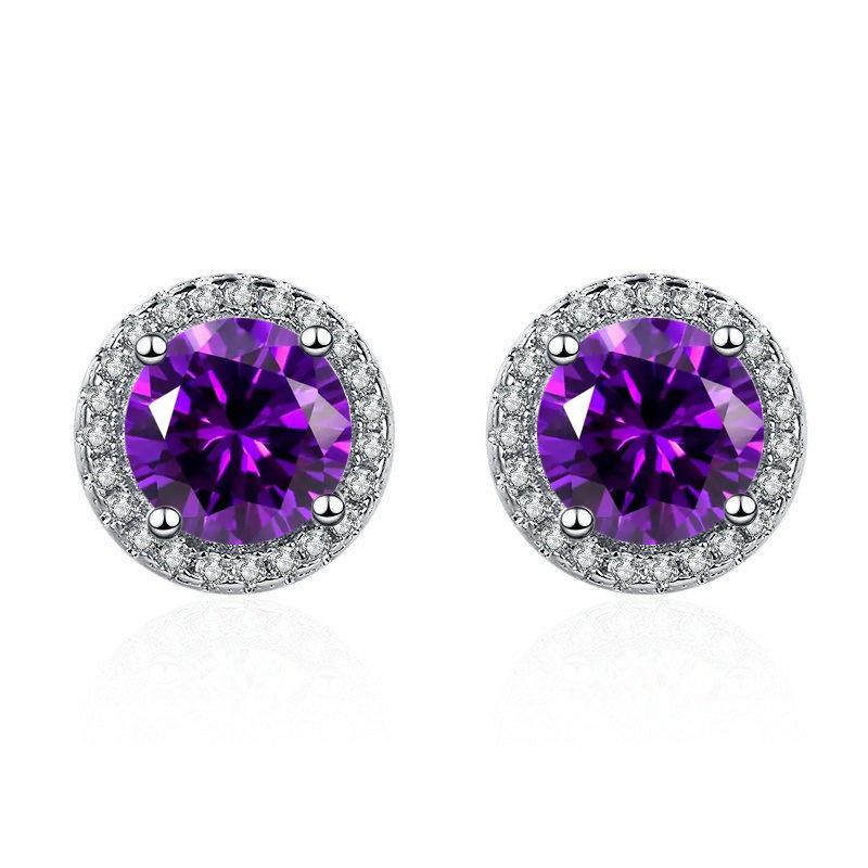Colorful Zircon Crystal Earrings for Women - Trendy European & American 'Goddess' Jewelry