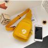 Embroidered Canvas Chest Bag Stylish Small Crossbody Bag Female Shoulder Bag for Women Daily Use, Travel, Running Outdoor Sports