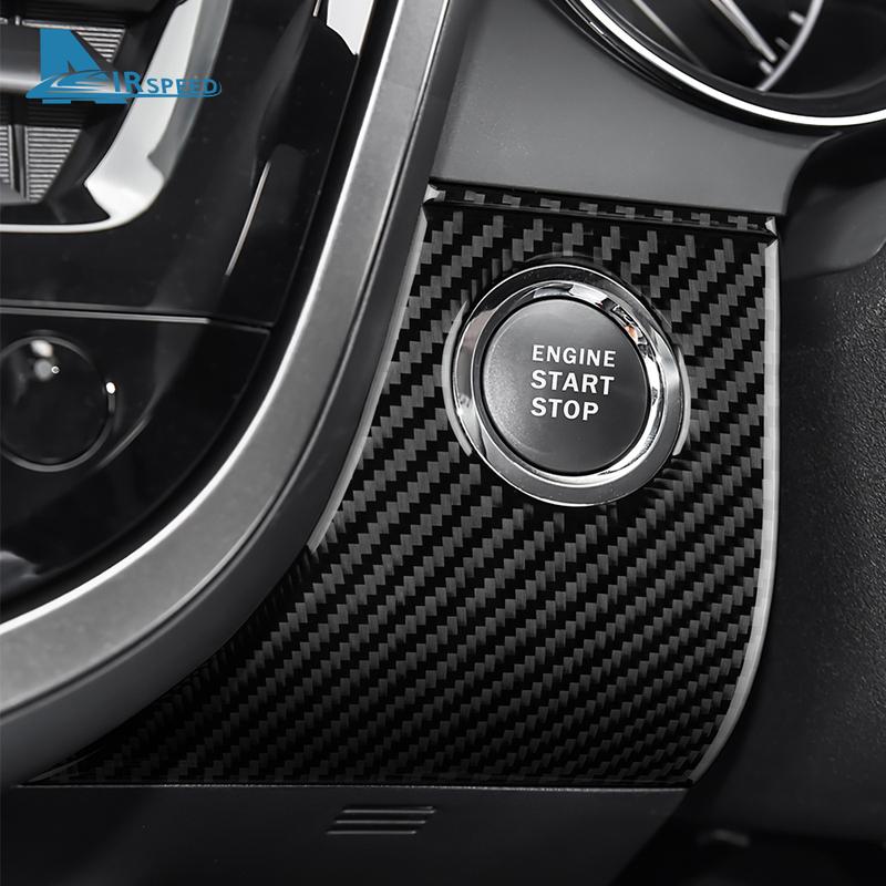 Real Soft Carbon Fiber For Toyota Camry 2018      2024 LHD RHD Car ignition Start Button Frame Interior Trim