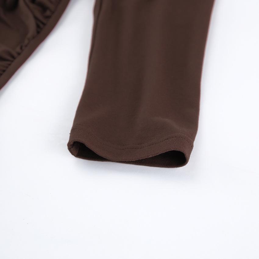 2025 Autumn European & American Slimming Ruched Long-Sleeve Shirt for Women