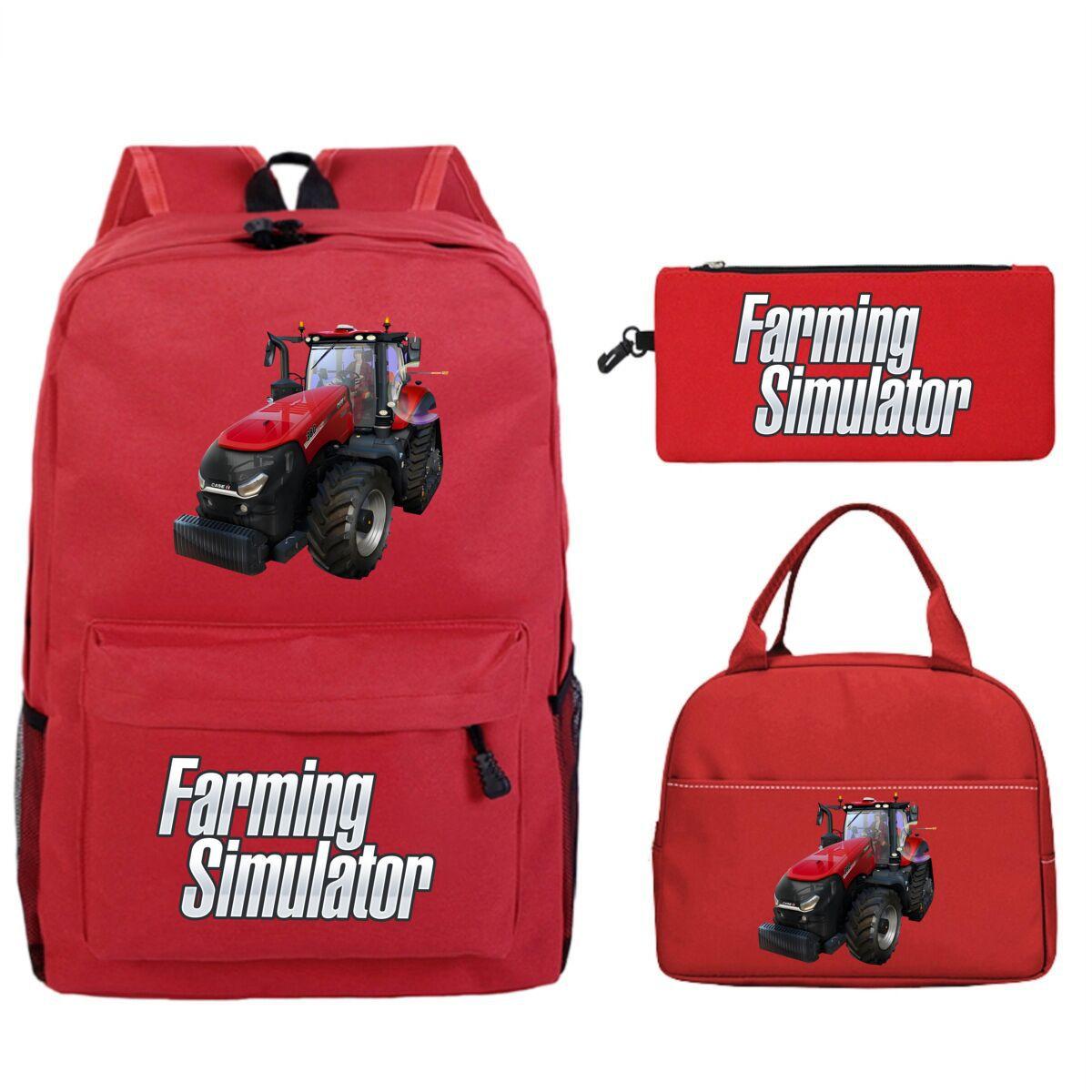 

New Farming Simulator Printed Children s Personalized Backpack Elementary and Secondary School Meal Bag Pencil Case No specification