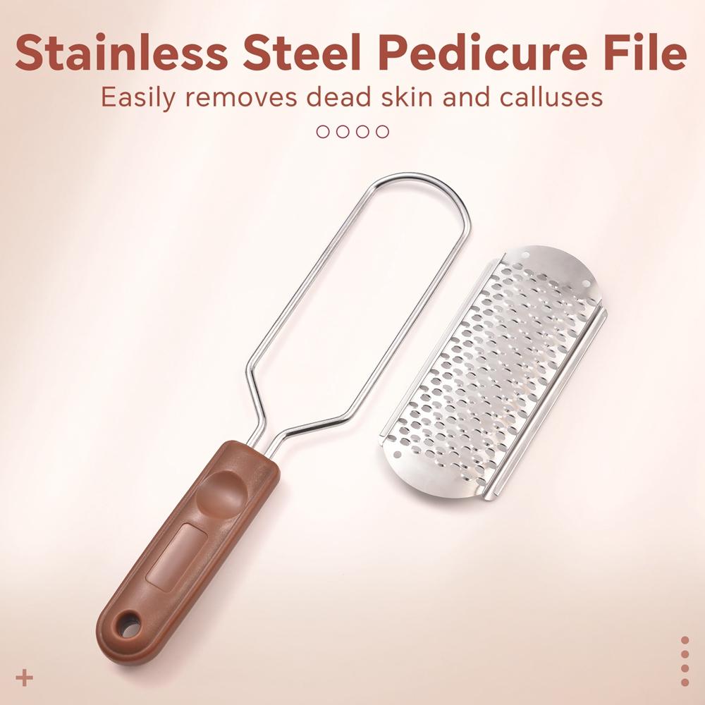 File Pedicure Stainless Steel Foot Scrubber Heel Callus Dead Skin Remover Exfoliating Professional Feet Care Tool Pedicure