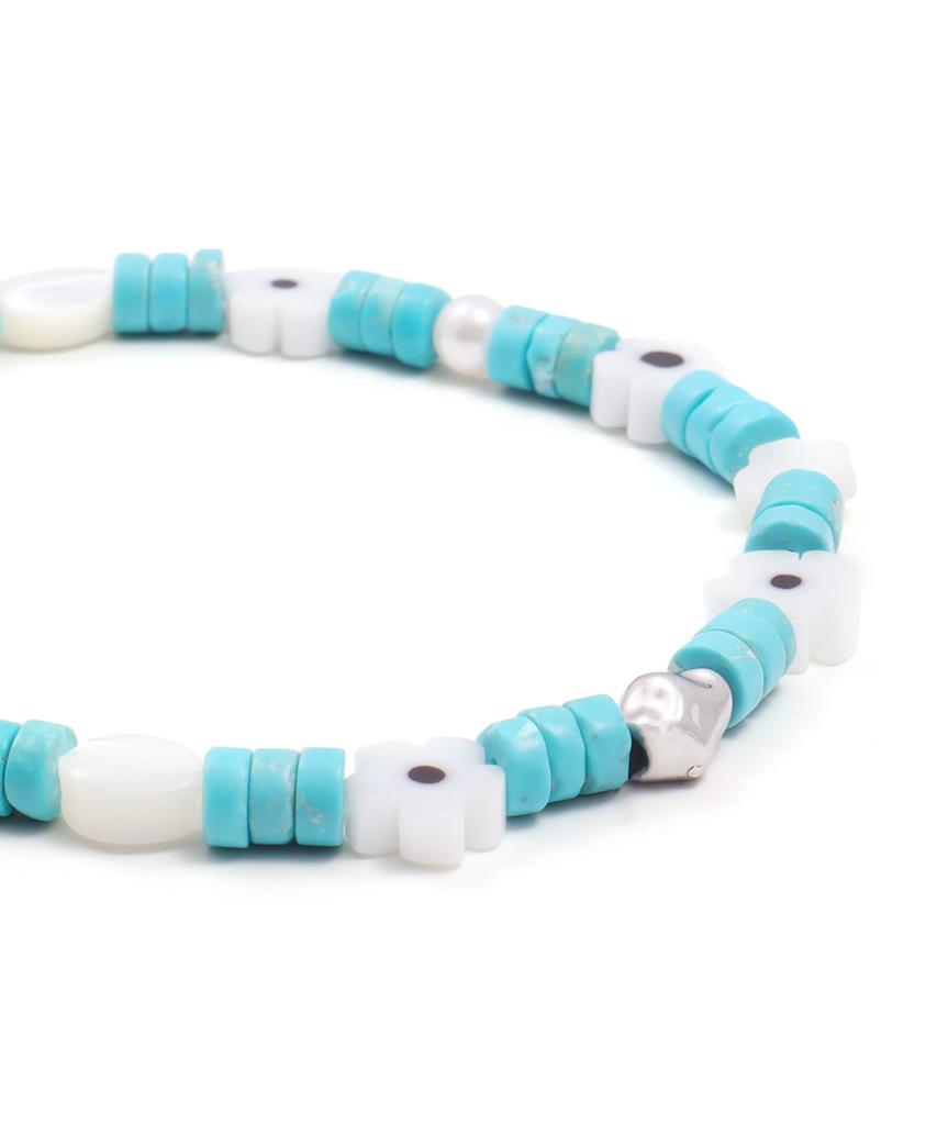 Polalita Mint Flower Mix Bracelet (Plt-Br-065_Bl)
