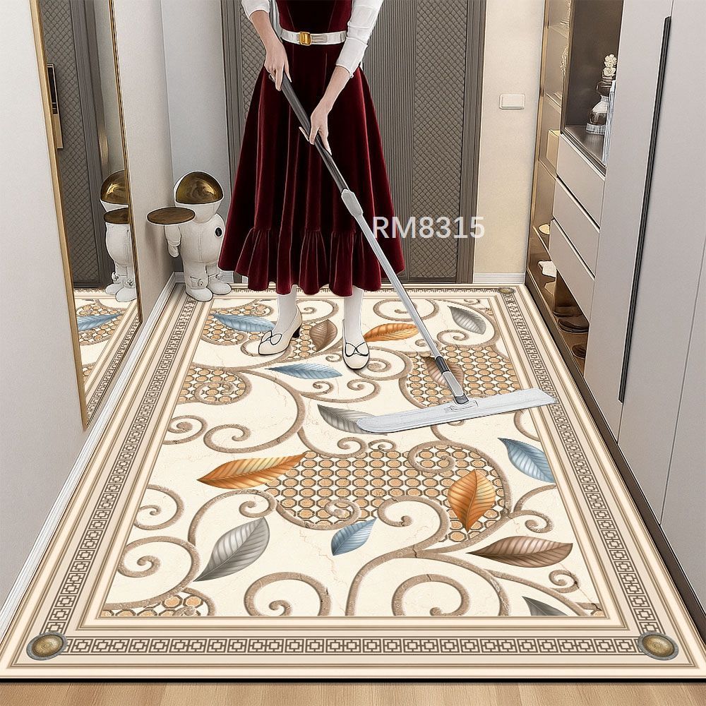 Household Door Mat Waterproof and Anti Slip PU Leather Door Mat Kitchen Floor Mat Foot Mat
