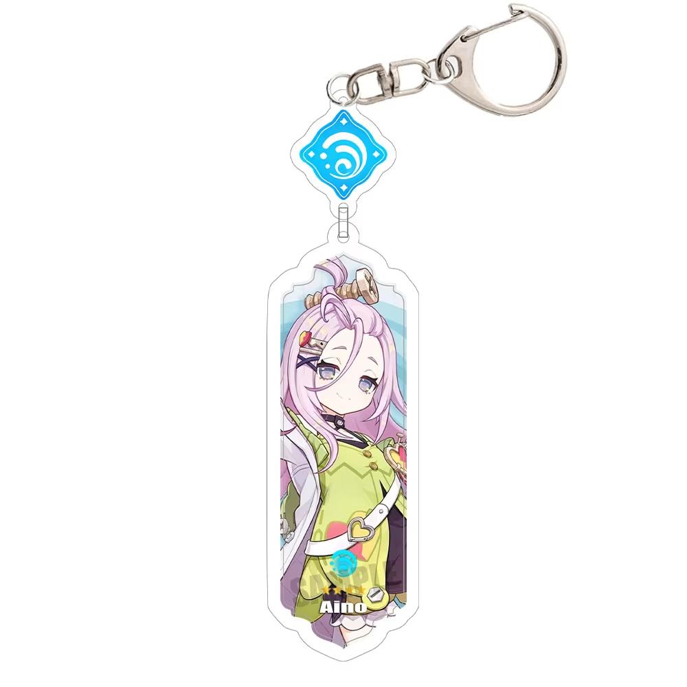 Portachiavi Anime Linnea Flins Durin Mualani Furina Arlecchino Accessori Portachiavi Genshin Impact Ciondolo Carino per Borsa Portachiavi Regalo