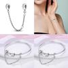 Original 100% 925 Silver Star Moon Safety Chain Fit 925 Original Bracelet & 3mm Bracelet DIY Jewelry Making Women Gift