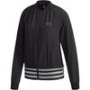 Logo Print Zip Long Sleeve Bomber Jacket Women Jackets Black DM5312