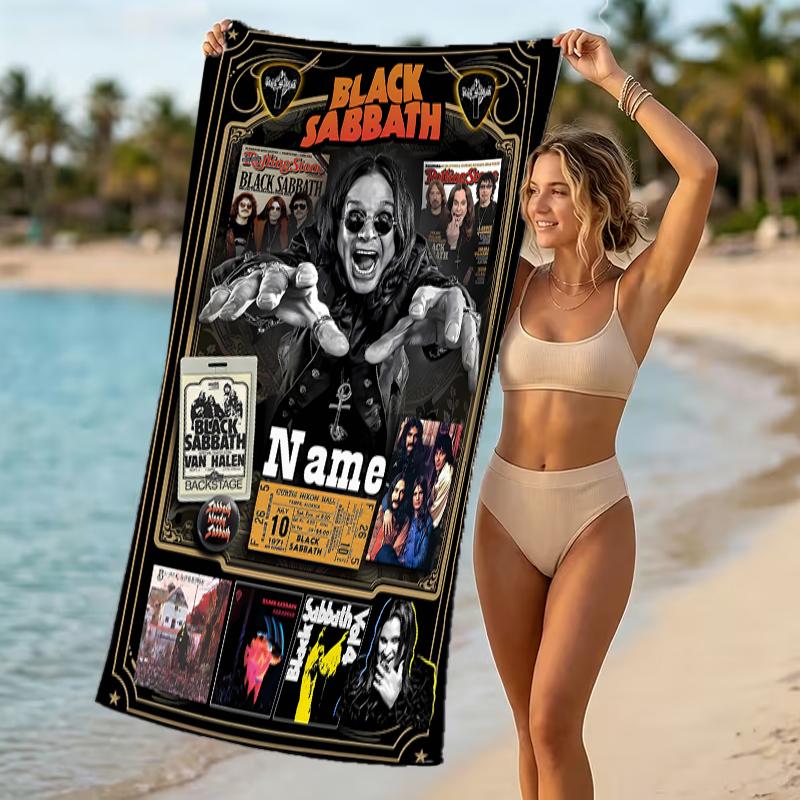 Customizable Personalized Beach Towels Rock Ozzy Osbourne Themed designs.Suitable for the Beach, Yoga, Sports;ideal As Beach Accessories