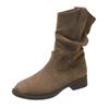 Thick Heel Vintage Wasteland Wind Pile Short Boots Women's New Autumn Western Cowboy Boots Chelsea Skinny Boots