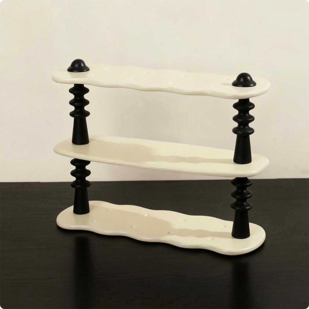 Three-Tier Desktop Storage Rack Sturdy with Trays Slim
