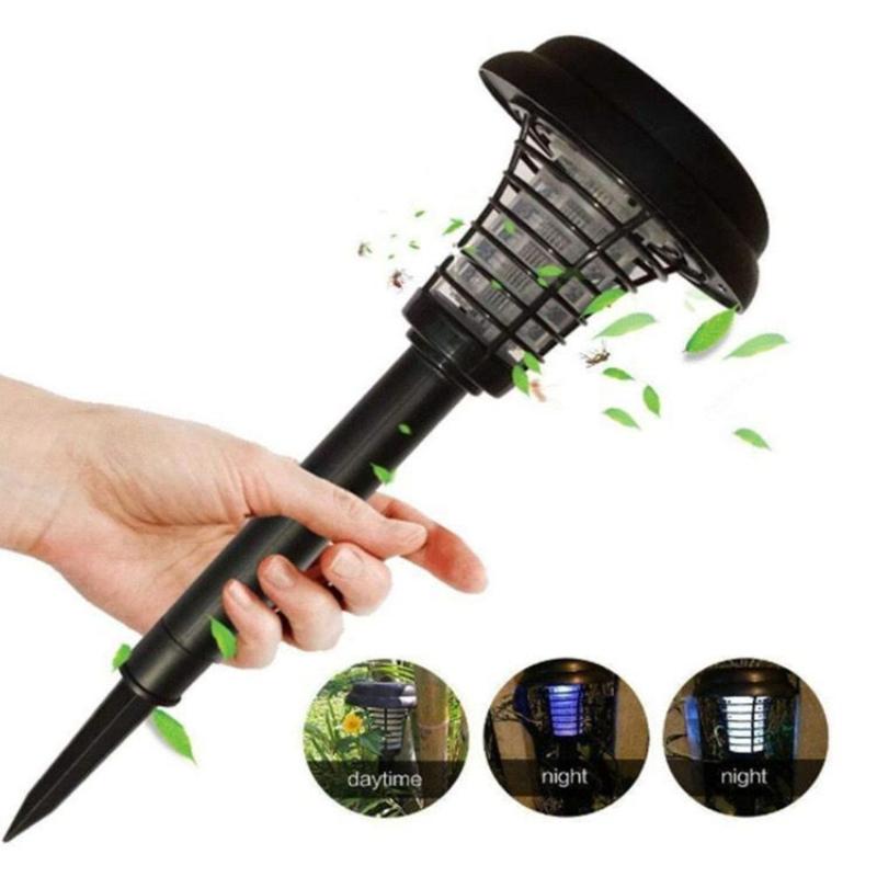 Solar Mosquito Killer With 2 Light Mode Outdoor Waterproof Led Light Bug Zapper Mosquito Repellent Lamp For Garden Lawn Camping