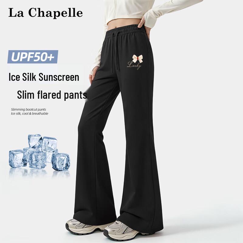 La Chapelle Women s High-Waist Lucky Bowknot Slim-Fit Pants L