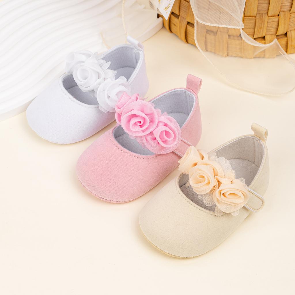 Cotton Sole Anti-slip Baby Shoes Moccasin Cute Flower Princess Girls Shoes Newborn Toddler First Walker Crib Shoes 0-18m