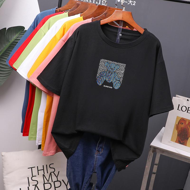 TWINFLAMES Letnia koszulka damska Cute Bear T Shirt Harajuku Graphic Tee Y2k Top Estetyczne ubrania