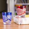 FONYUHUA Cut Glass Pair Chrysanthemum Pattern Rock Glasses Gift Set 240cc