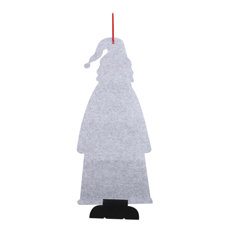 3D Santa Felt Advent Calendar Pendant with Pockets 24 Days Hanging Christmas Countdown Calendar for Indoor Home Door Wall Decor