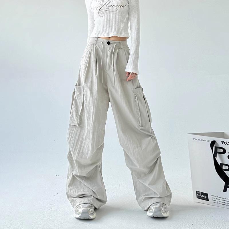 Damen Amerikanische Retro Fallschirmhose 2025: Unisex, Locker geschnitten, Hohe Taille, Weites Bein, Schnelltrocknender Cargo-Stil für den Herbst