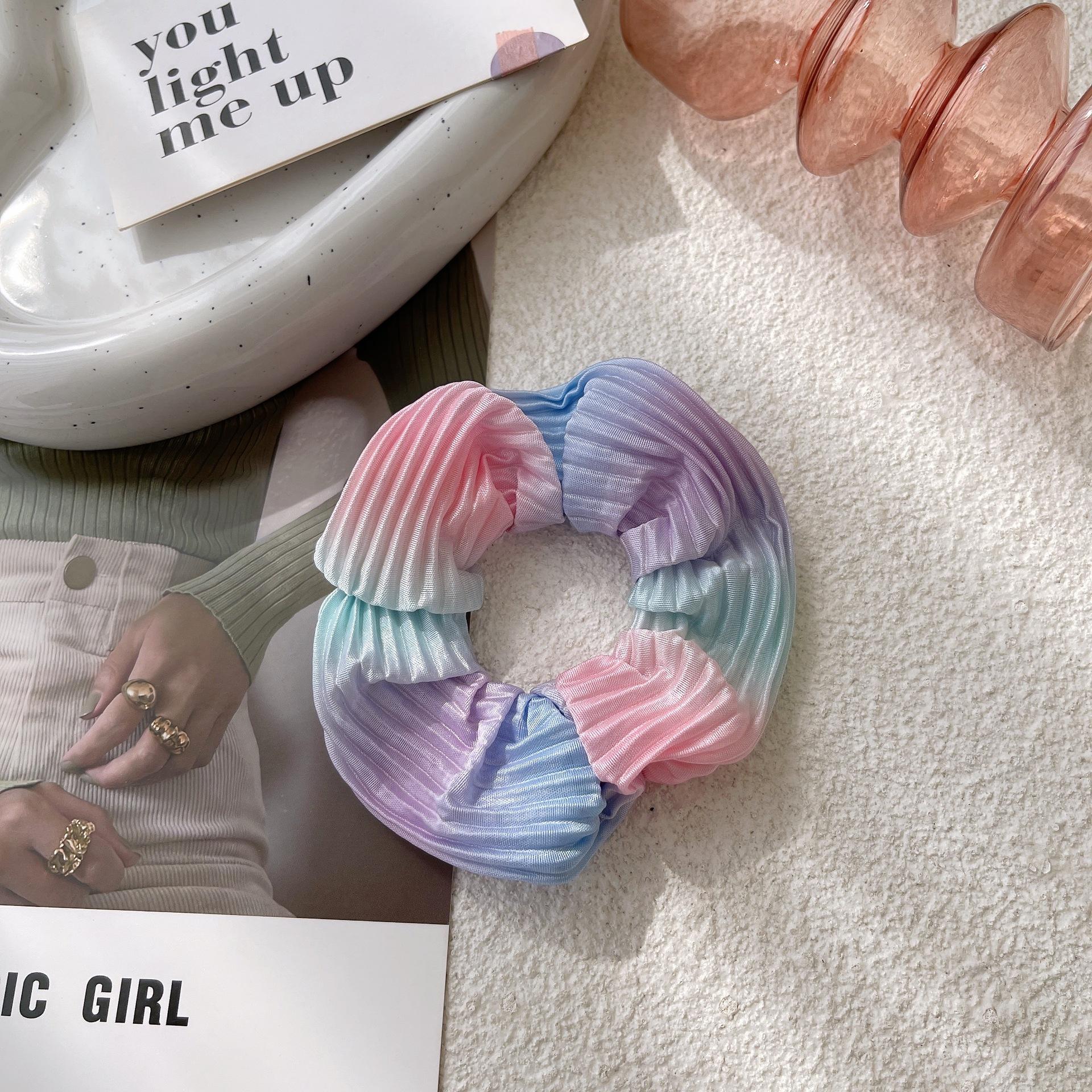 

Новый европейский и американский стиль Tie-Dye Knot Cross Hairband Полосатая широкая повязка на голову Плиссированные резинки для волос Женские аксессуары для волос