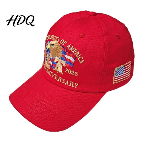 1776 To 2026 Hat USA 250th Anniversary 1776-2026 Embroidered Patriotic Hat Adjustable