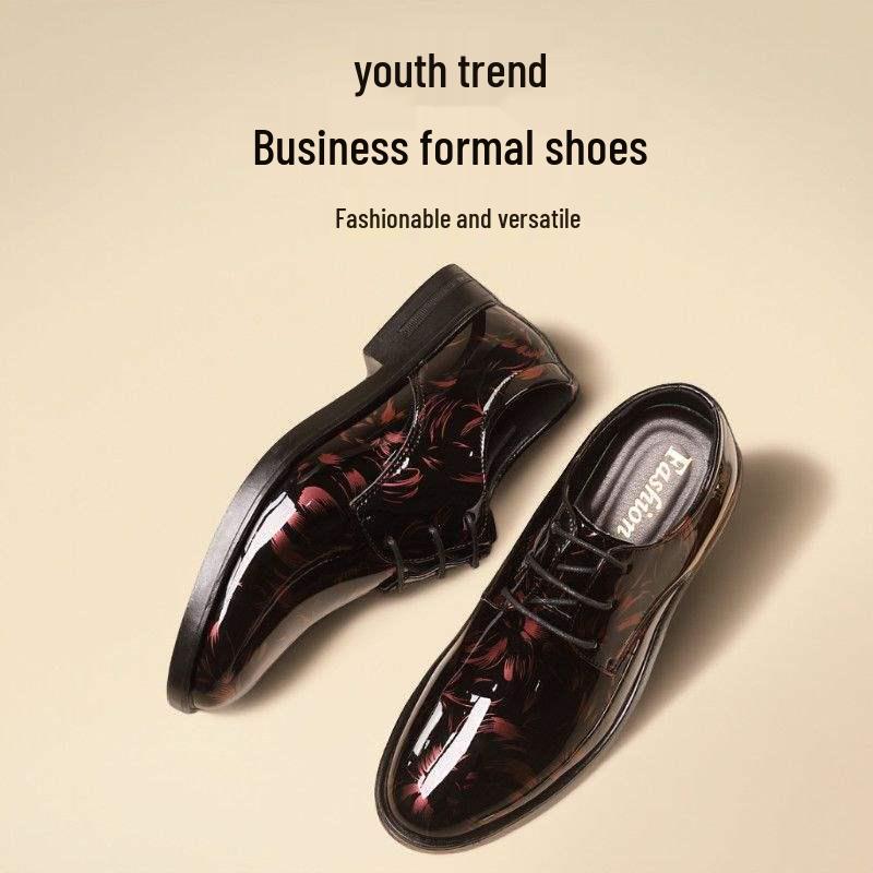 Herren Koreanischer Stil Formelle Lederschuhe - Vielseitig, Atmungsaktiv, Lässig, Übergröße, Ideal für Frühling & Herbst, Hochzeiten & Geschäft