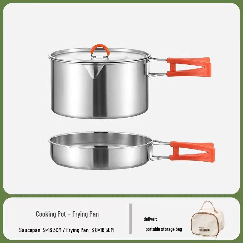 Ti Ji Ning Outdoor 304 Stainless Steel Kettle & Cookware Set