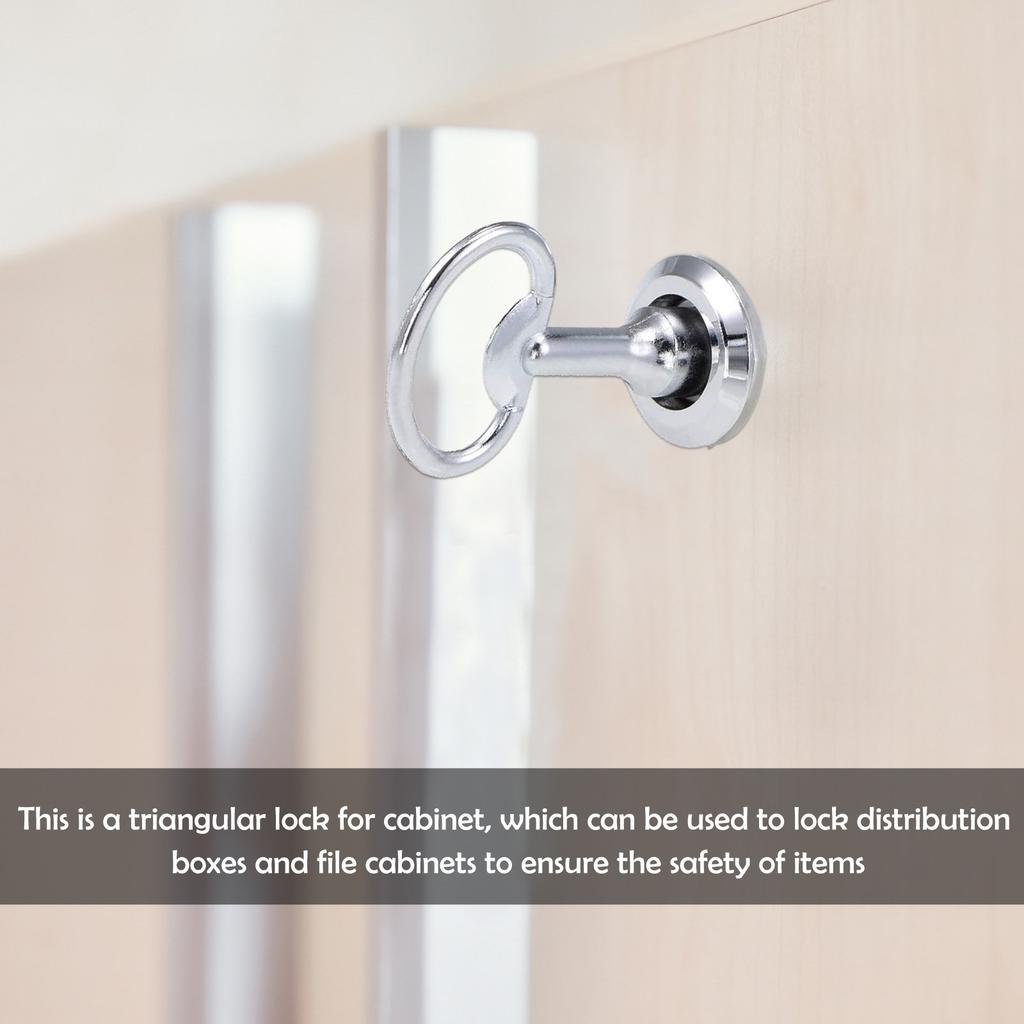 2 Sets Cabinet Triangle Lock with Keys Distribution Latch Drawer Door Locks Cabinets Toolbox
