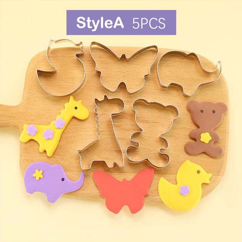 5/10Pcs Stainless Steel Cookie Cutter Diy Cake Biscuit Baking Mold Creative Kitchen Bakeware Cookie Tools Cake Decorating Moulds