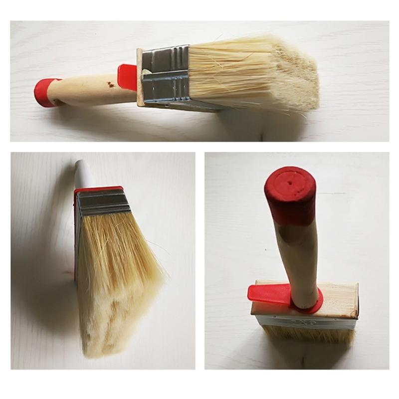 4 Pack Wall and Deck Stain Brushes with Ferrules Convenient Accessory for Solvent Base Paints Wood Finishes Use