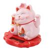 Bílá kočka se šťastnými penězi poháněná solární energií pro domácí kancelářské dekorace do auta Feng Shui Lucky Cat