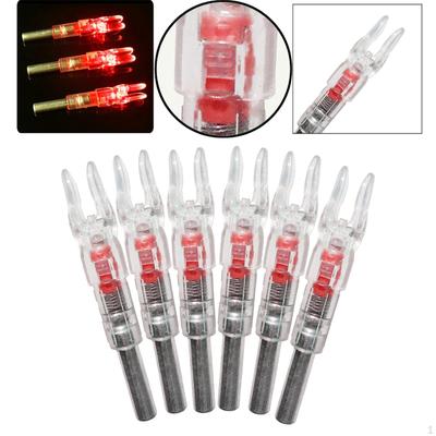 6 Pieces Illuminated Nock with 0.21"/5.3mm Diameter Led Compound for Hunting