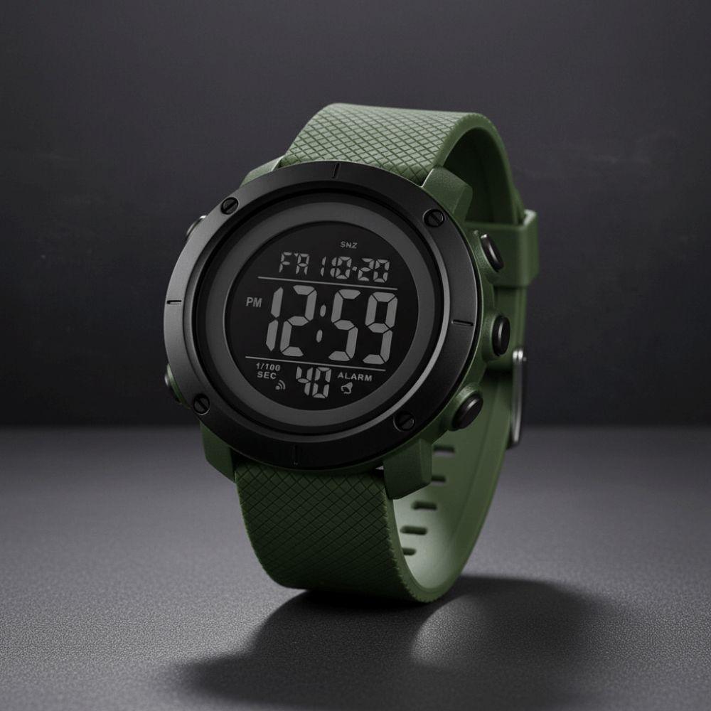 Simple Digital Sport Watch LED Display Electronic Watch Trendy Men's Watch Casual Wear