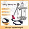 Heat-Resistant Asphalt Heater Rod with Thick Rubber Coating, Heightening Feature & Stainless Steel Red Handle