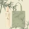 Bamboo Design 16-Rib Folding Umbrella - Large Windproof Sun Rain Parasol with UV Protection
