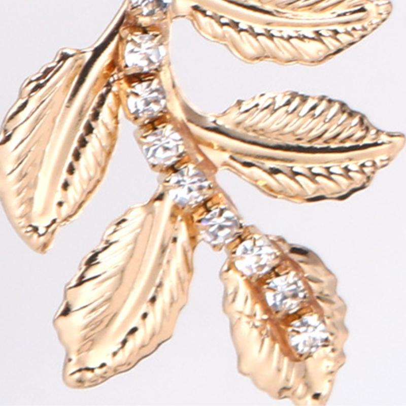 Hanging Leaf Baroque Crystal Drop Earrings Hypoallergenically Metal Jewelry For Sensitive Skin Evening Party Accessories