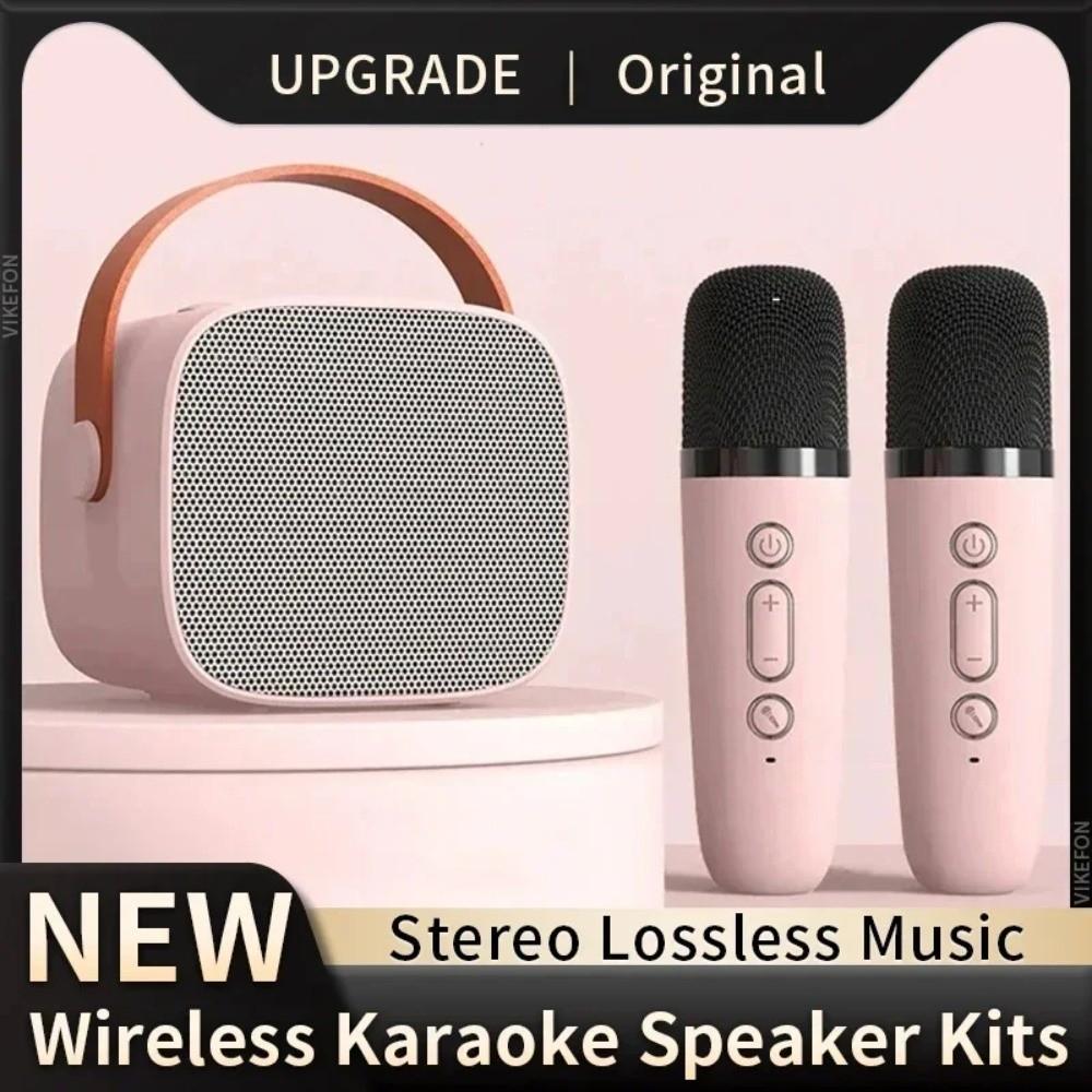 Portable Wireless Dual Microphones Karaoke Machine Karaoke Speaker 3DStereo Amplifier  KTV