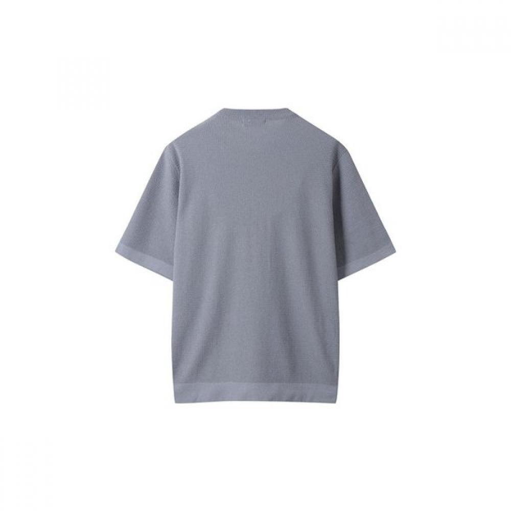 Customellow Grey Texture Half Round Neck Sweater Cwwam25422gyx