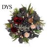 Three Dimensional Flower Garland Fall Leopard Print Wreath for Front Door, Artificial Floral with All Season Decor Blessed Sign, Faux Peony