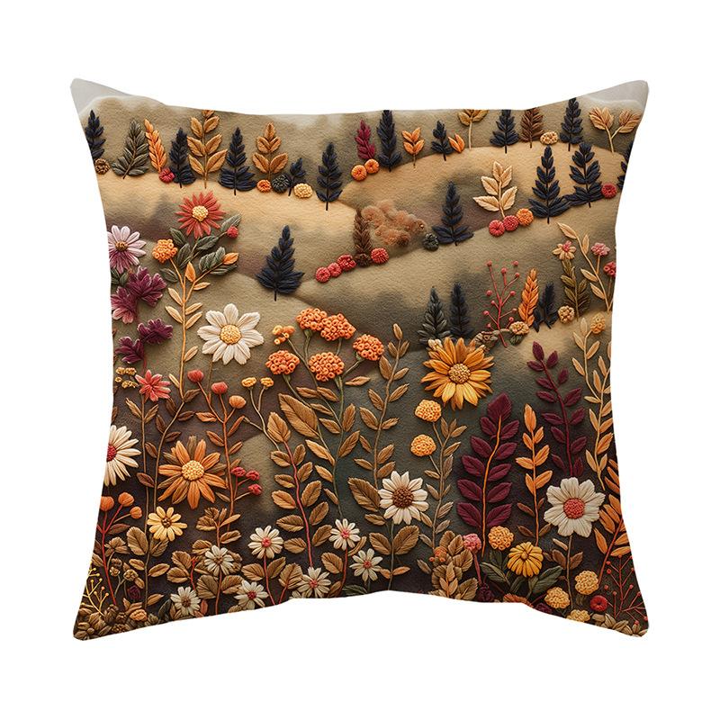 Retro Flower Pillow Cover Bohemian Style Home Living Room Sofa Cushion Cover Cushion