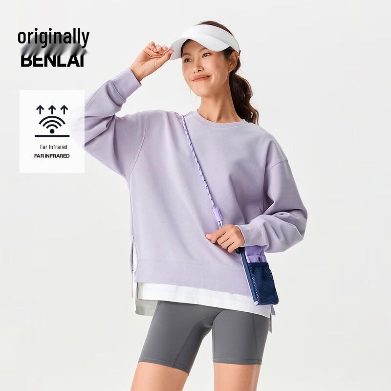

Benlai Women s Waffle Far Infrared Heating Loose Sweatshirt M