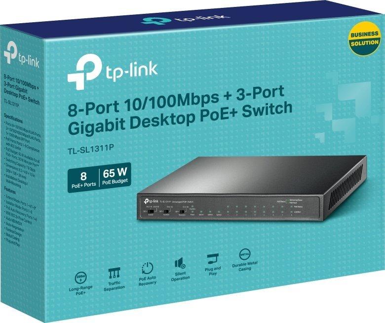 TP-Link TL-SL1311P Network Switch 8 Ports PoE Black