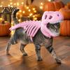 Breathable Cat Skeleton Costume Pet Dinosaur Costume, Soft Plush T-Rex Halloween Outfit, Funny Cosplay Apparel for Cats Small Dogs
