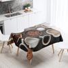 Coffee  Bean Tablecloth Waterproof Rectangular  Wedding Restaurant Table Decoration Kitchen Home