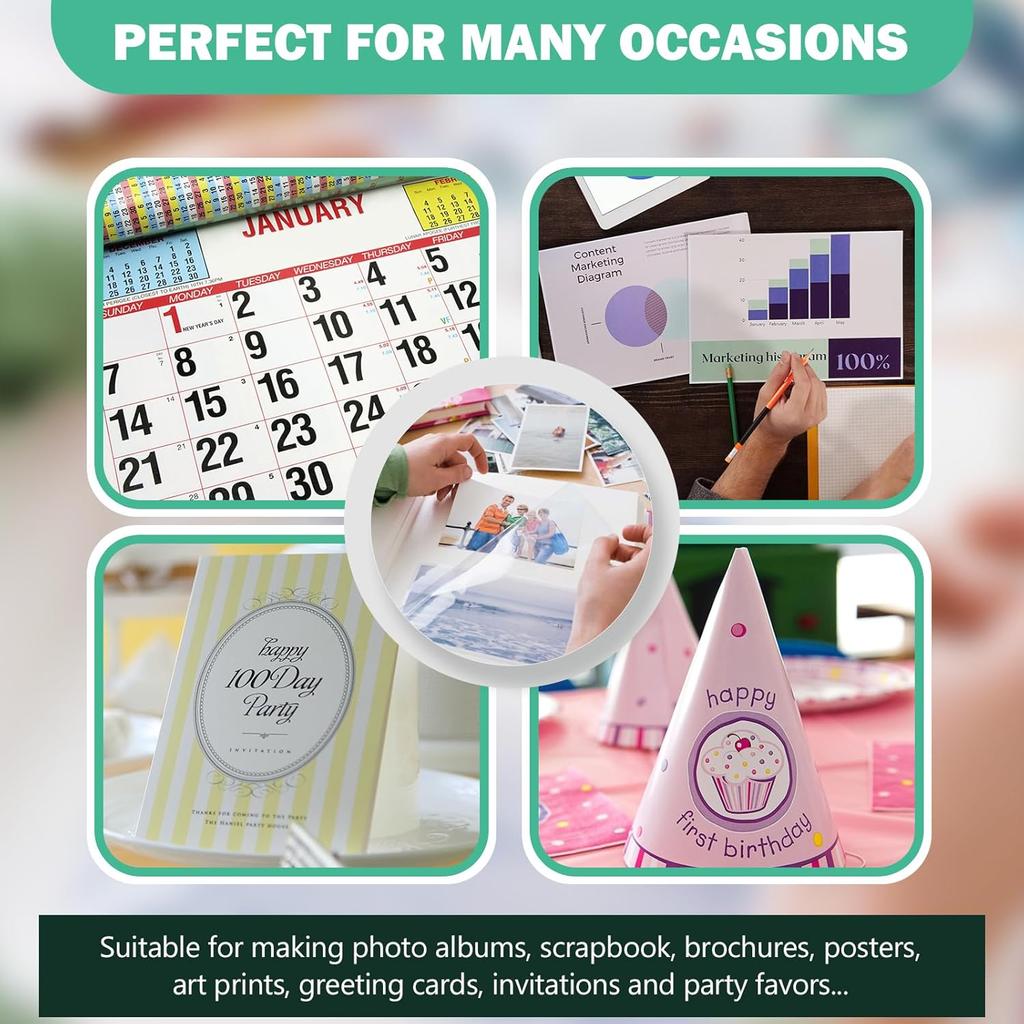 8.5 X 14 Glossy Photo Paper for Inkjet Printer, US Legal Size, 50 Sheets (P8514WS200GP)