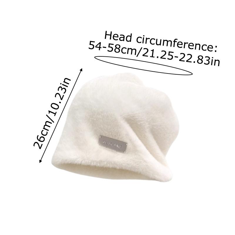 Women Plush Beanies Hats Winter Fleece Wool Outdoor Skullies Hat Female Gorros Solid Warm Coldproof Thicken Caps Fashion Baggy