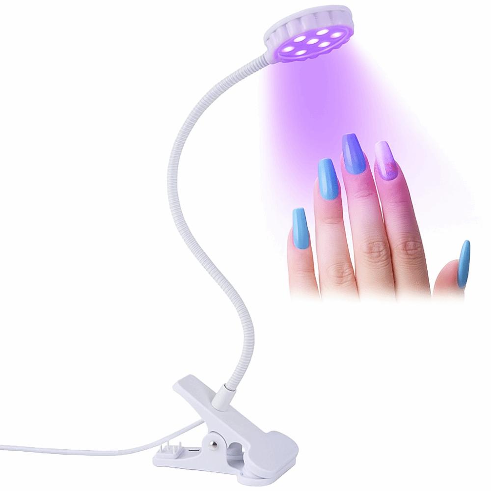 360 Degree Swivel LED Nail Lamp Gel Nails With Clip UV Nail Dryer Portable Nails Dryer Lamps for Curing All Gel Nail Polish