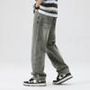 Cool Straight Pants Men's Fashion Street Jeans Japanese Popular Simple Men's Pants Loose Large Size Mopping Denim
