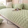 Cream White Checkered Plush Sofa Cushion Couch Winter Thick Striped Sofa Cover New Plush Seat Mat Sofas Towel Cloth Towel