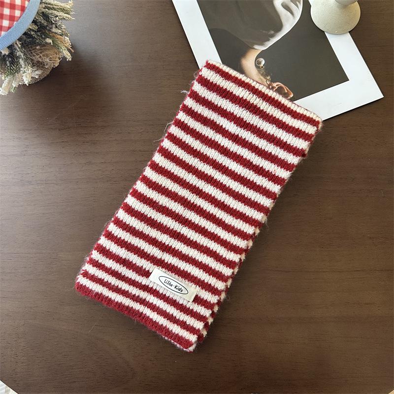 Korean Unisex Striped Knit Scarf - High-End Autumn/Winter Style for Children