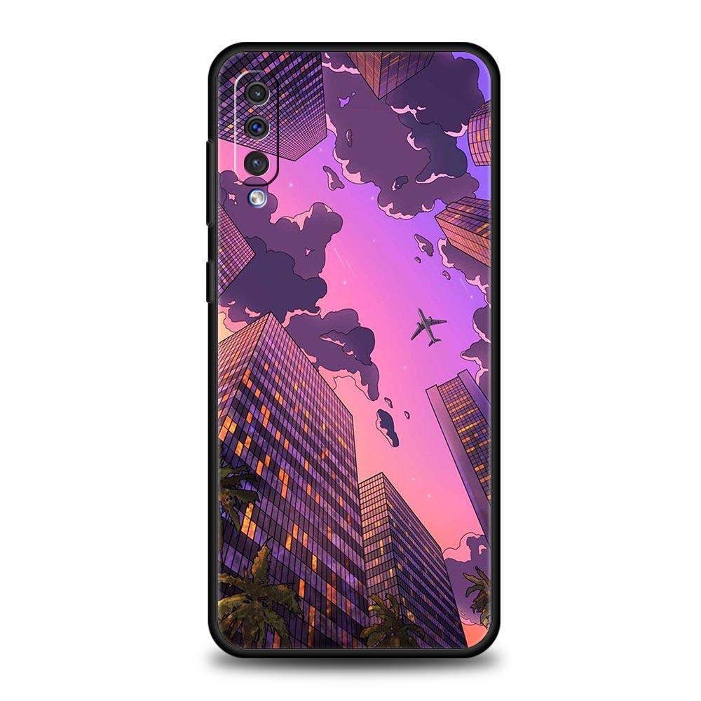 INS Korean Sunset Scenery Case For Samsung A12 A14 A32 A50 A70 A20E A20S A10 A10S A22 A30 A40 A34 A54 A42 A52 5G A02S A04s Cover