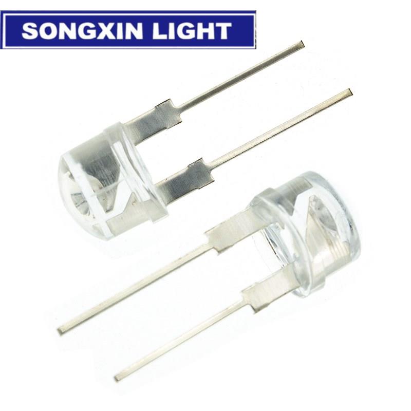 10PCS NEW F8 8mm 0.5W 3.0-3.2V Straw Hat LED White Super Bright LED Lamp Wide Angle Transparent LED Lamp Strawhat LED